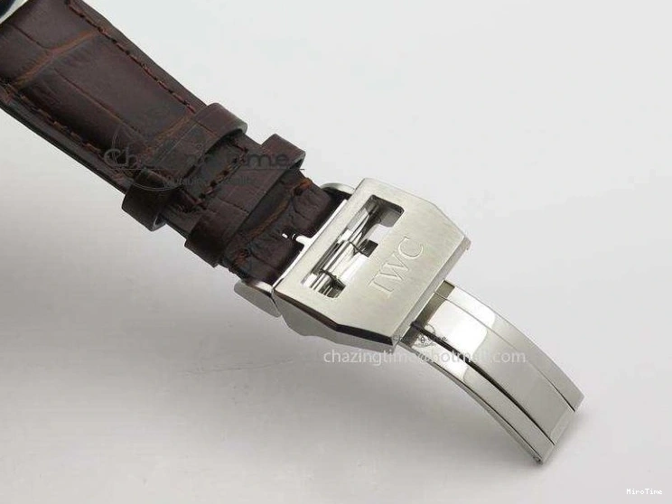 MIROTIME 0204 Cozy Pilot Chrono SS IW387802 V6F 1:1 Best Edition On Brown Leather Strap A 7323